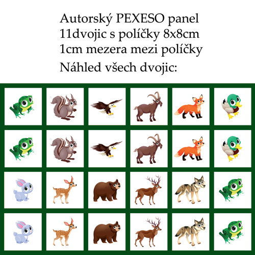 PEXESO panel 8x8cm, 11 dvojic: KRESLENÁ EVROPA I — foto 1