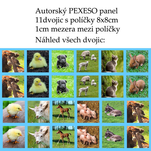 PEXESO panel 8x8cm, 11 dvojic: MLÁĎÁTKA — foto 1