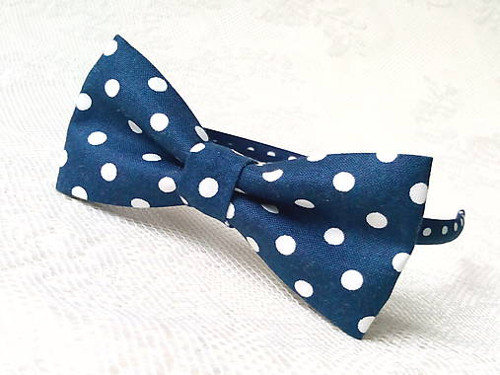 Pin Up headband (navy blue with white polka dots)