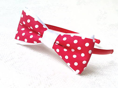 Pin Up headband (red/white polka dots)