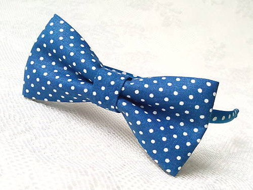 Pin Up headband (dark blue/small white polka dots)