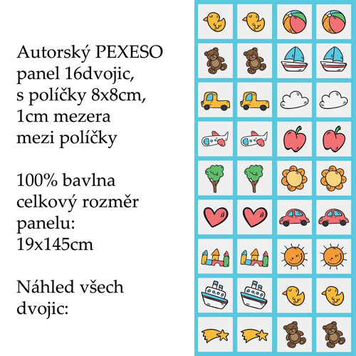 PEXESO panel 8x8cm, 16 dvojic: MIMI MIX — foto 1