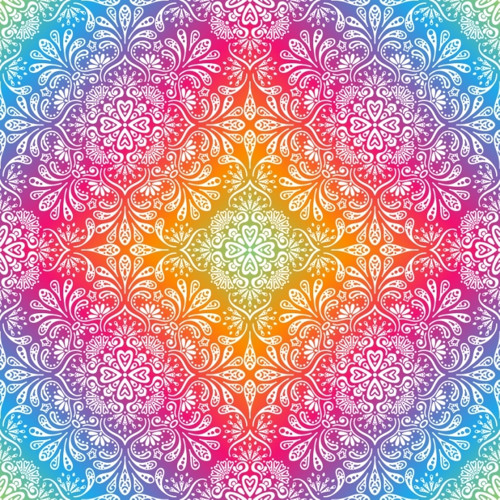 Panel 25x25cm Duhová mandala — foto 1