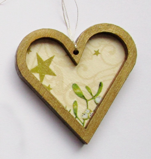 Zlaté srdíčko dvojité -decoupage — foto 1