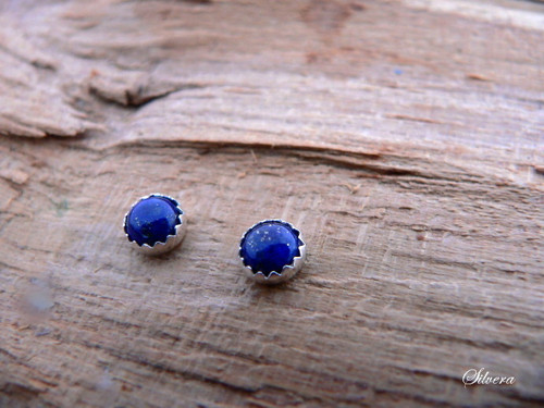 Stříbrné 925 Naušnice ..LAPIS LAZULI... — foto 1