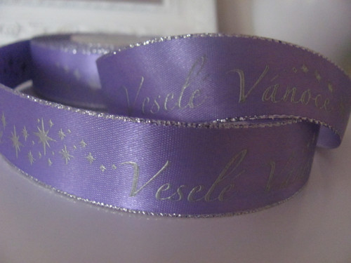 Veselé Vánoce "Lilac" -atlasová stuha 24 mmx1 m