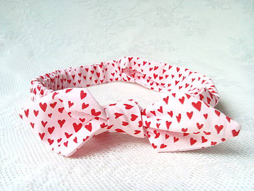Pin Up headband on elastic for kids (light pink)
