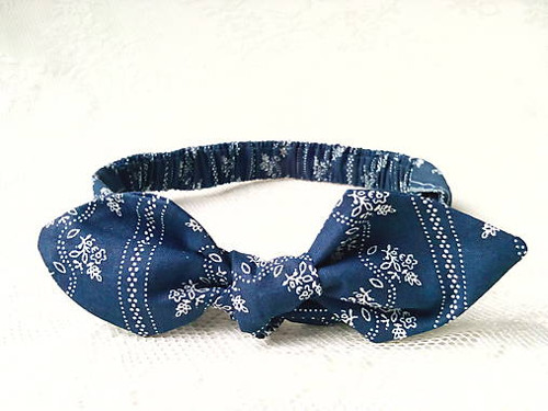 Pin Up headband on elastic for kids (dark blue)