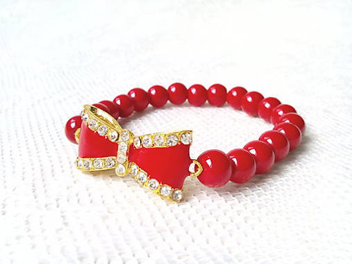 Pin Up bow bracelet (red) — foto 1