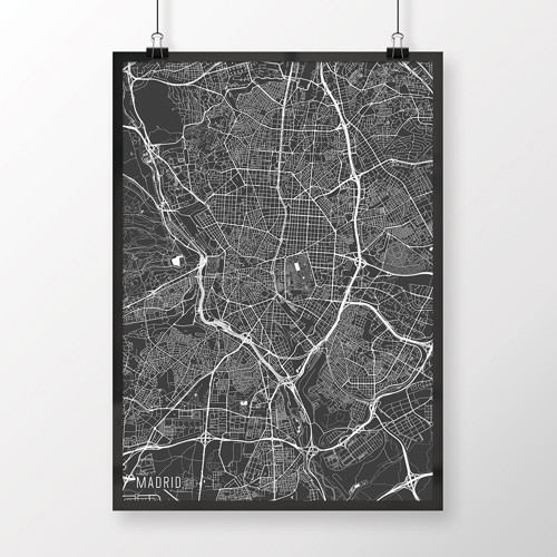 MADRID, 50x70cm, minimalistický, tmavě šedý