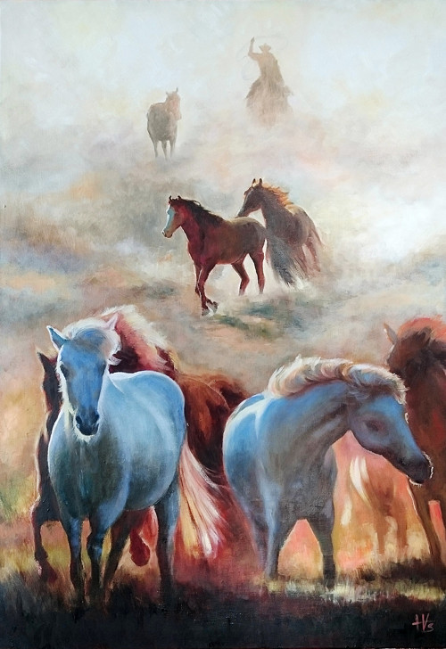 Obraz "Svítání" :) olejomalba 70x100cm — foto 1