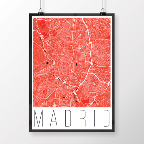 MADRID, 50x70cm, moderní, červený — foto 1