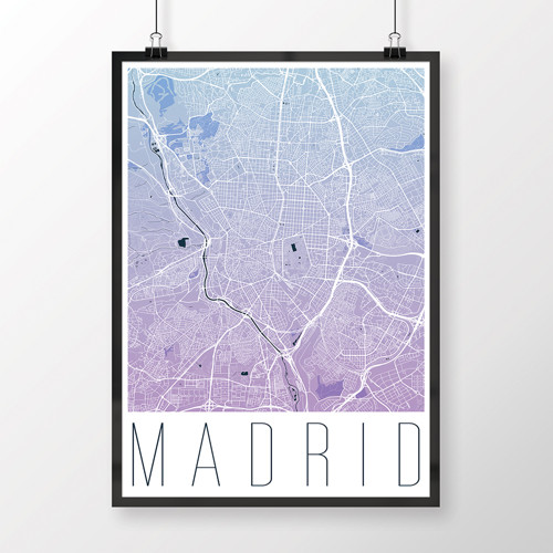MADRID, 50x70cm, moderní, modro-fialový