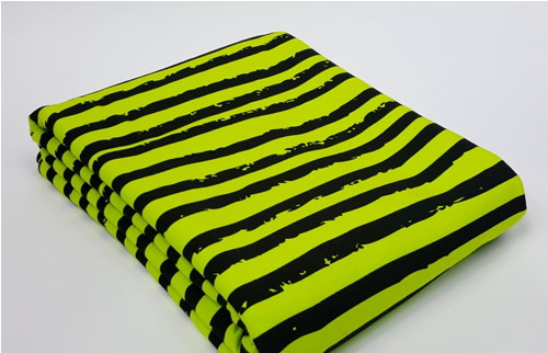 Teplákovina, pruhy, zelený neon, 10 cm — foto 1