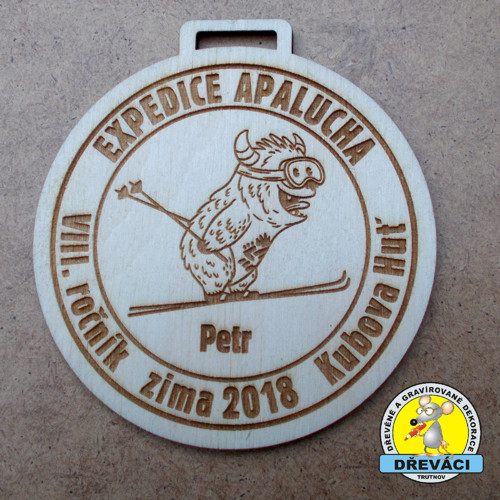 Dřevěné MEDAILE "EXPEDICE APALUCHA Jeseníky 2018"
