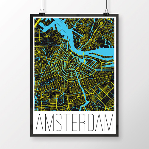 AMSTERDAM, 50x70cm, moderní, černý — foto 1