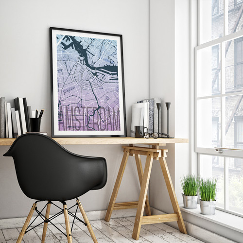 AMSTERDAM, 50x70cm, elegantní, modro-fialový