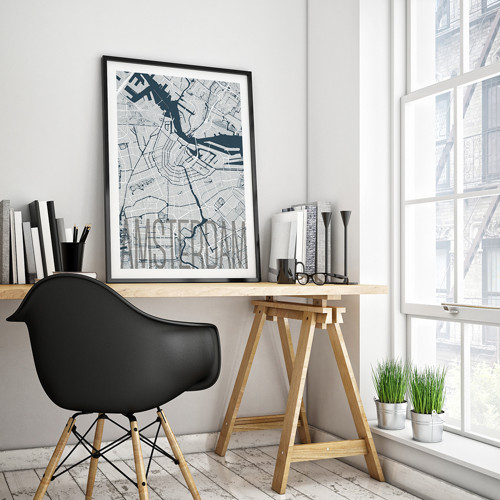AMSTERDAM, 50x70cm, elegantní, světle modrý