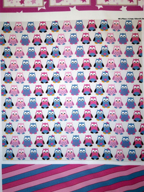 Bavlněná látka - panel 35 x 35cm - KOLEKCE SOVIČKY