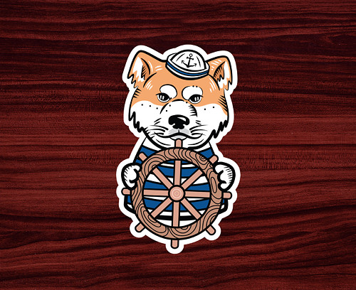 Akita Inu na palubě - samolepka nejen na auto