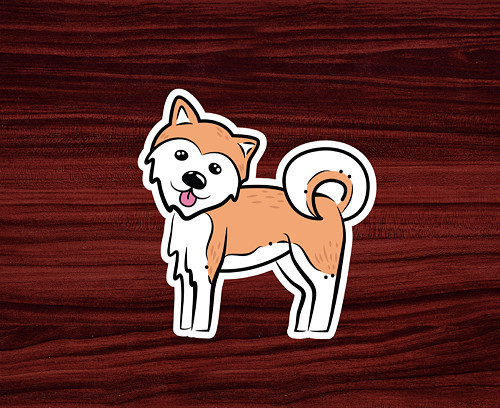 Akita Inu - samolepka nejen na auto