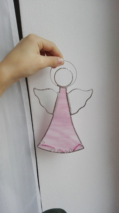 Anděl růžový 17,5 cm — foto 1