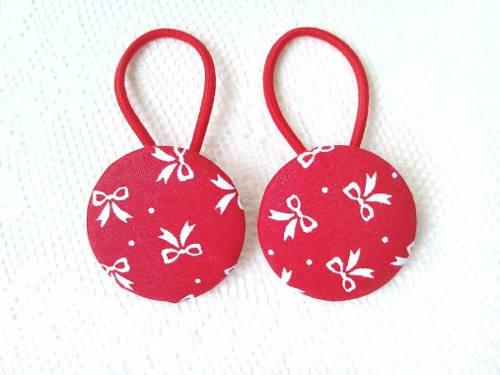 BonBon gumičky – buttonky (red/little white bows)