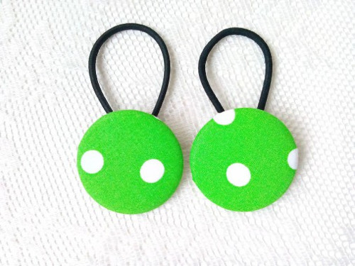 BonBon gumičky – buttonky (apple green/white dots) — foto 1