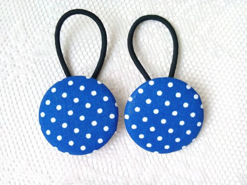 BonBon gumičky – buttonky (blue/white dots)