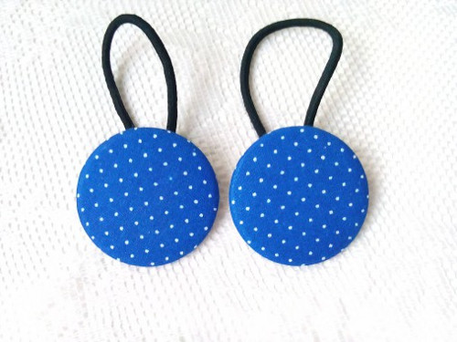 BonBon gumičky – buttonky (blue/white dots II)
