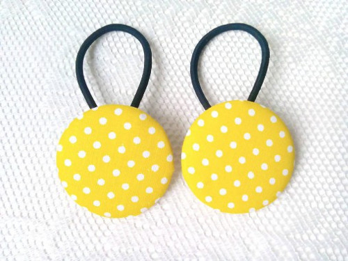 BonBon gumičky – buttonky (yellow/white dots)