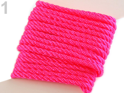 Šňůra kroucená Ø3 mm - pink (3m)