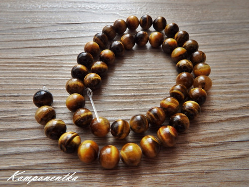 Přírodní minerál Tygří oko 8mm 4kusy