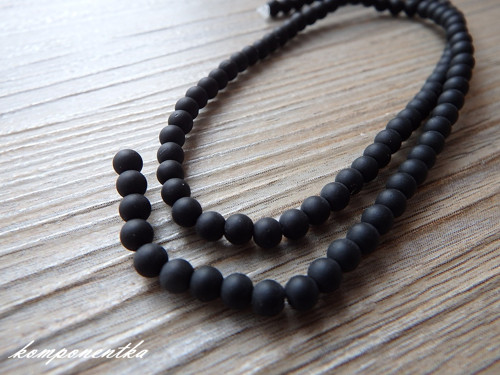 Minerál Onyx černý matný 4mm 10kusů