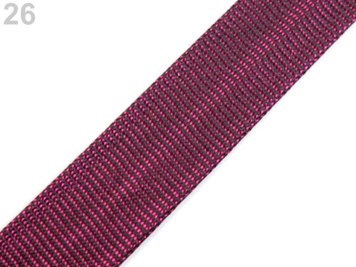 Šikmý proužek lurex š.15 mm (5m) Magenta Haze
