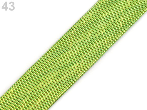 Šikmý proužek lurex š.15 mm (5m) Bright LimeGreen