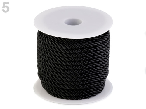 Šňůra kroucená Ø5 mm (2m) - černá