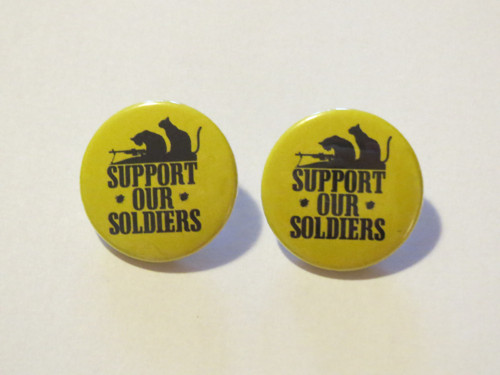 Plackové náušnice – Support our soldiers, žluté