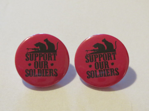 Plackové náušnice – Support our soldiers, růžové