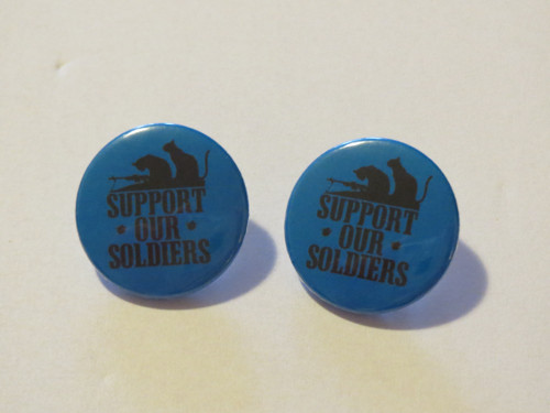 Plackové náušnice – Support our soldiers, modré — foto 1