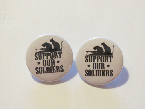 Plackové náušnice – Support our soldiers, bílé — foto 1