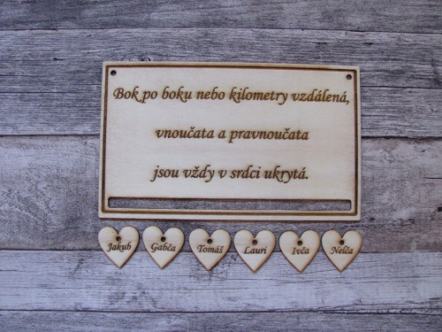 Cedulka pro prarodiče - rozměr 25x15 cm