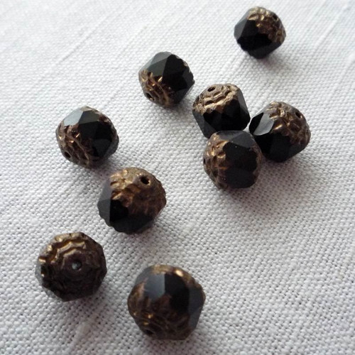 Soudky broušené 9 x 8mm černé