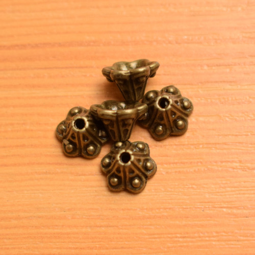 Starobronzové kaplíky - 10x5mm