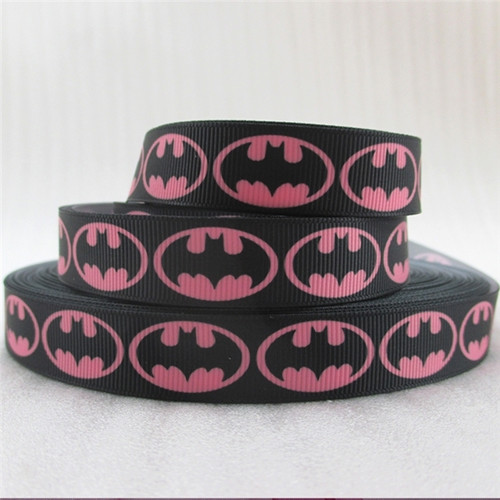 Stuha rypsová š.22 mm: Batman růžový