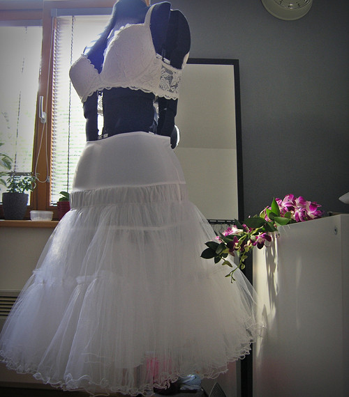 Bílá spodnička s lycrovým sedlem ...bohatší