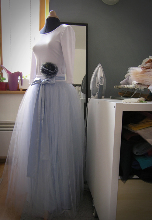 Soft blue.... dlouhá svatební — foto 1