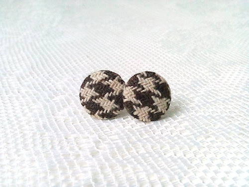 Winter pepito earrings (brown/cream)