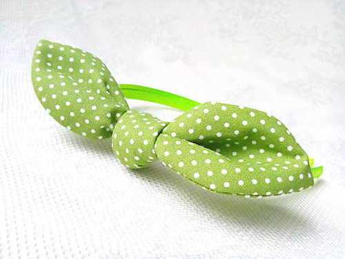 Sweet Pin Up čelenka(jabĺčkovo-zelená/biele bodky)