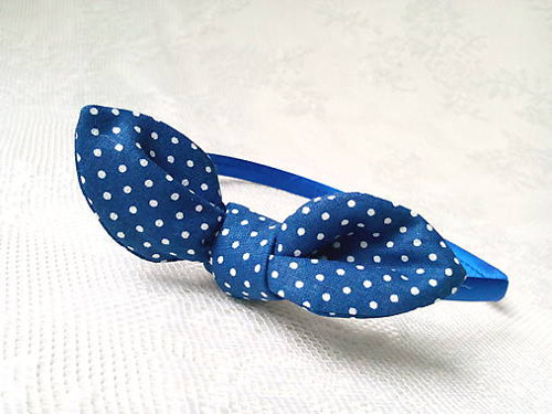 Sweet Pin Up headband (navy blue/white dots)